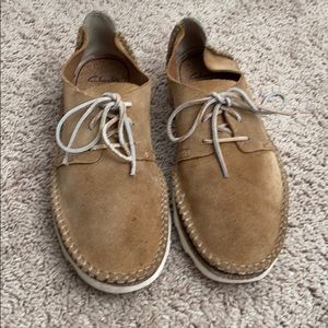 CLARKS Suede Lace Up Mens Loafers